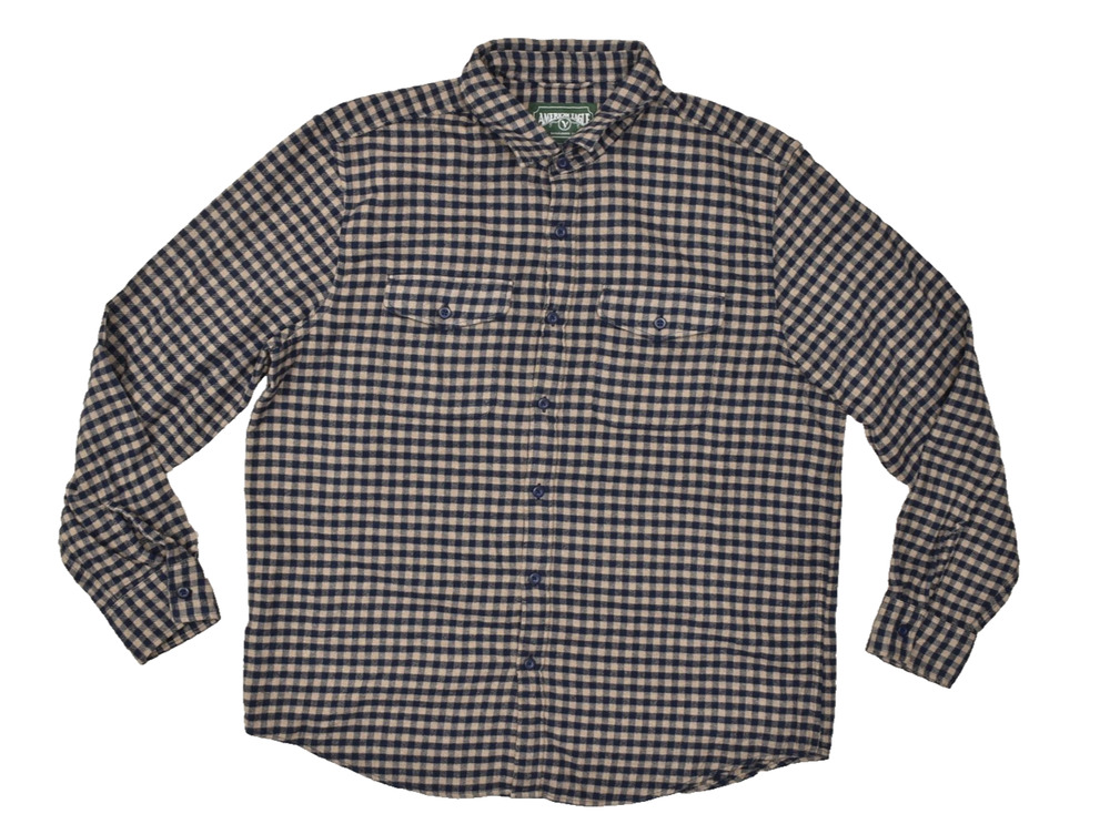 American Eagle Outfitters Men's Blue Plaid Flannel Shirt Long Sleeve Size XL